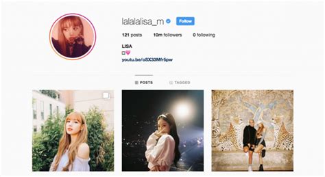 lisa blackpink instagram followers